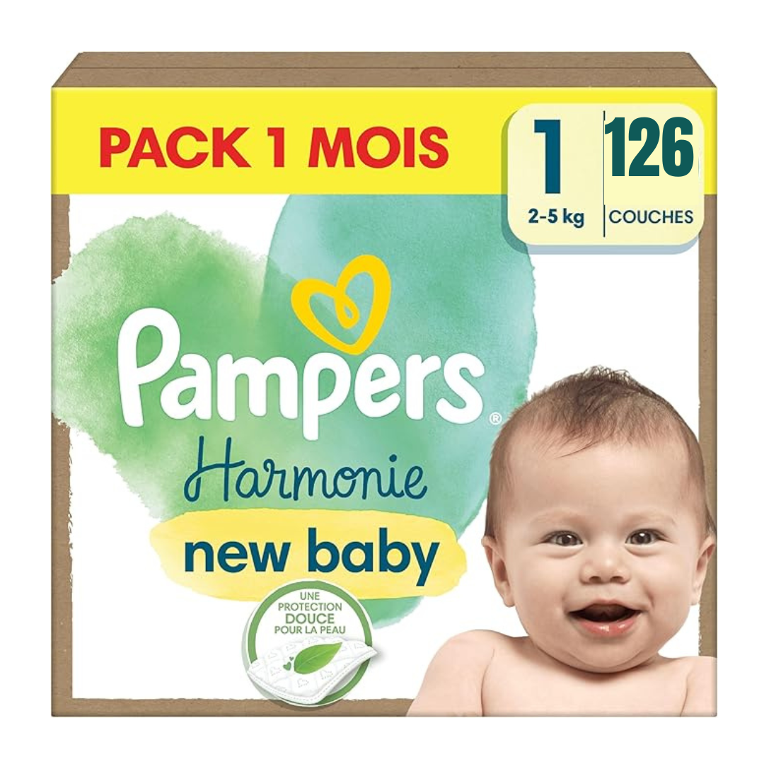 Pampers Premium Protection, Taille 1, 2, 3, 4, 5 - 126 Couches