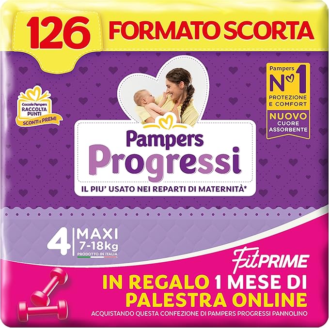 Pampers Progressi Extra Pacco 126 Pannolini Taglia 1,2,3,4,5 - Scegli la taglia di cui hai bisogno