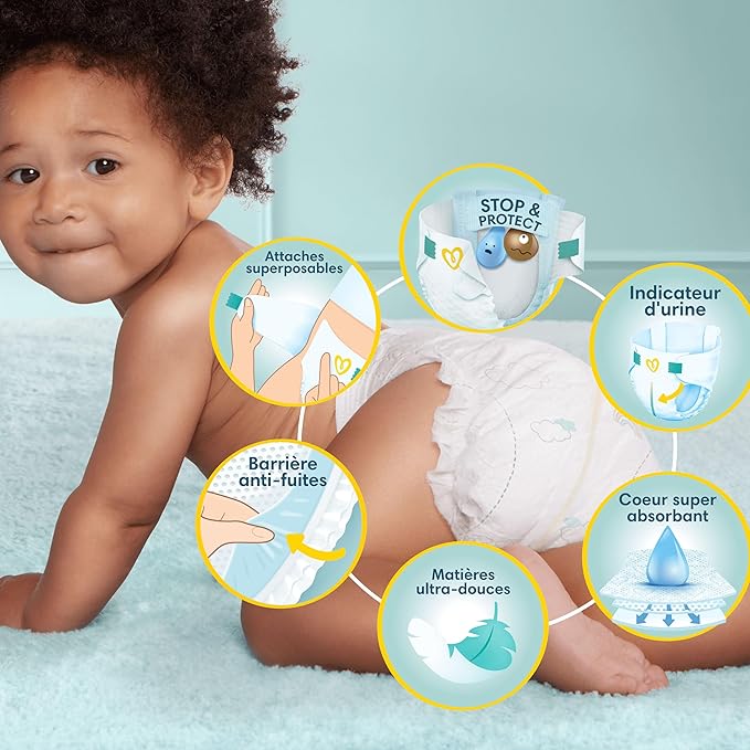 Pampers Premium Protection, Taille 1, 2, 3, 4, 5 - 126 Couches